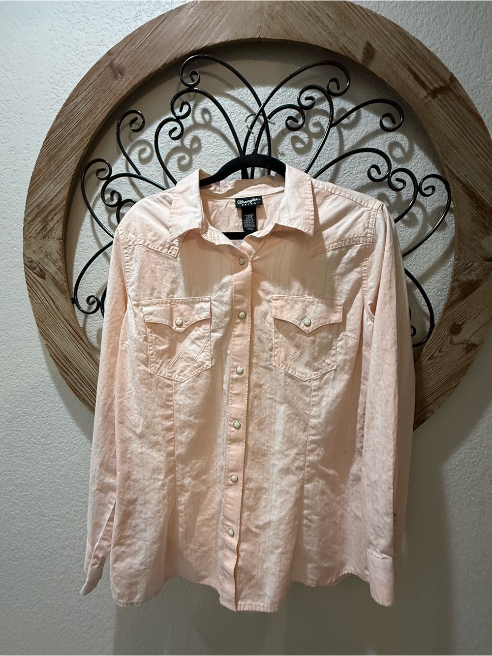 Wrangler Women's Light Pink Western Button-Down Shirt